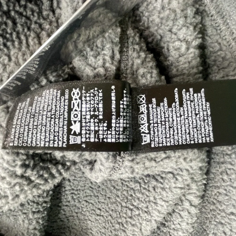 THE NORTH FACE 1/2 Zip Fleece Sz M Waffle Knit Sweater Pullover‎ Mock Neck Gray